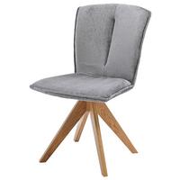 Stuhl Neva 2 Braun Eiche Massiv, drehbar, B: 51cm - Naturfarben/Braun, KONVENTIONELL, Holz/Textil (51/89/70cm)