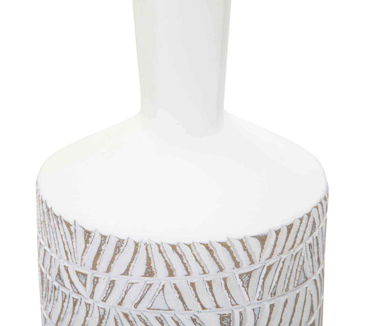 Vase Polyresin Nairobi Bottl Weiß B: 15 cm - Weiß, Basics, Kunststoff (15/49.5/15cm)