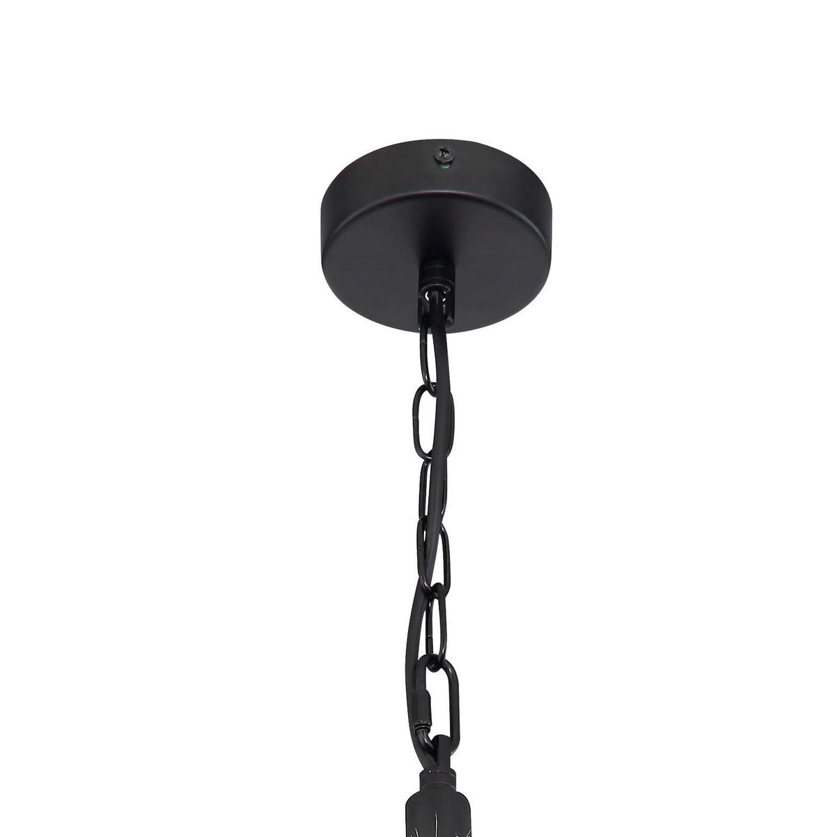 Hängeleuchte Halia H: 140 Cm 1-Flammig, Metallkäfig - Schwarz/Braun, Natur, Naturmaterialien/Metall (35/140cm) - Globo