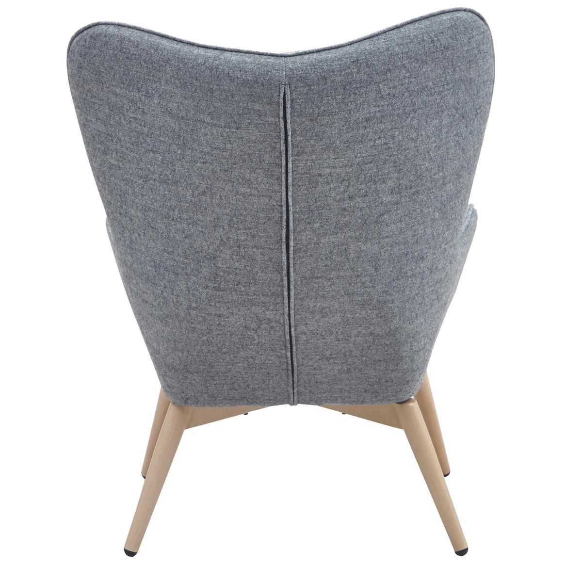 Sessel Grau B: 80 Cm - Eichefarben/Grau, MODERN, Textil (80/92/99cm) - Livetastic