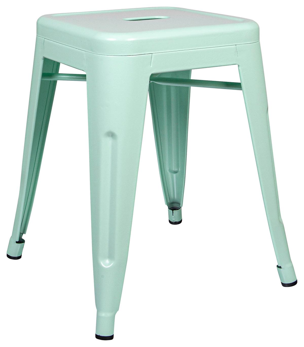 Hocker Vantaggio Brush Stahl Pastellgrün H: 46 Cm Stapelbar - Pastellgrün, Basics, Metall (39/46/39cm) - MID.YOU