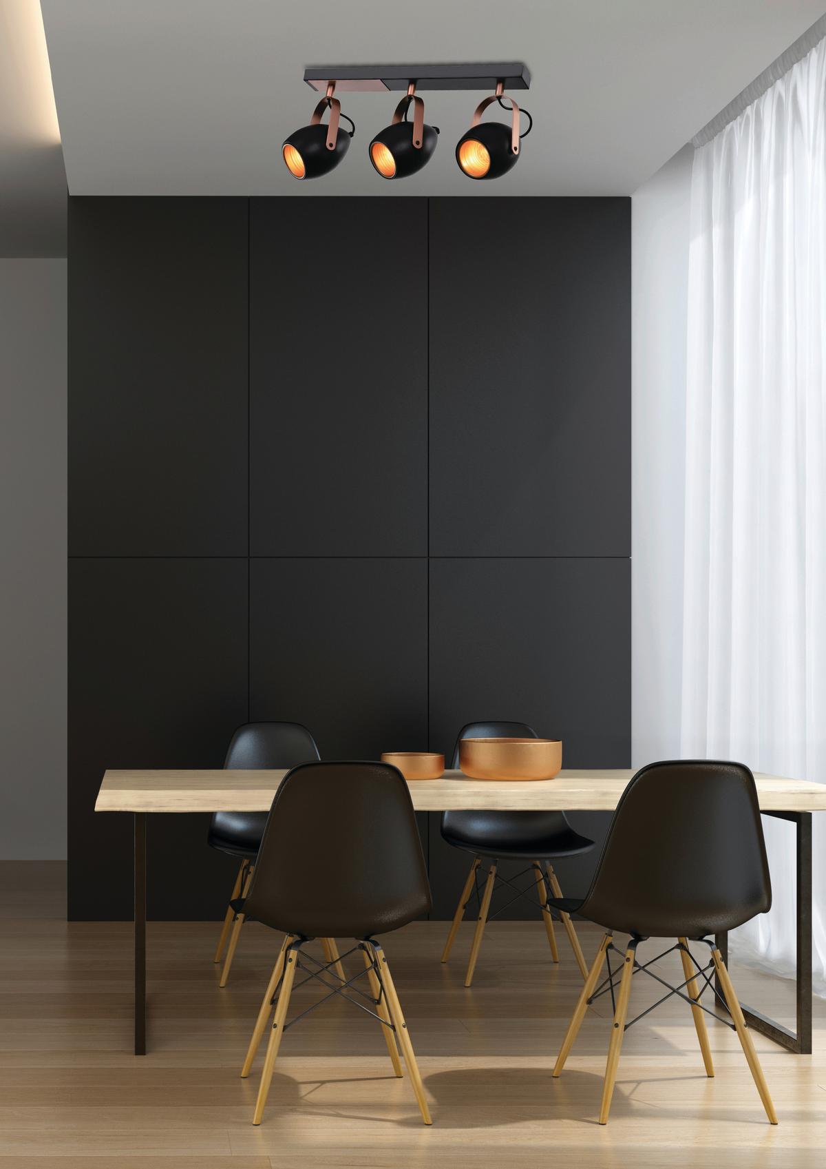 DECKENSTRAHLER 93-82589 - Schwarz, Design, Metall (46/25/13cm)