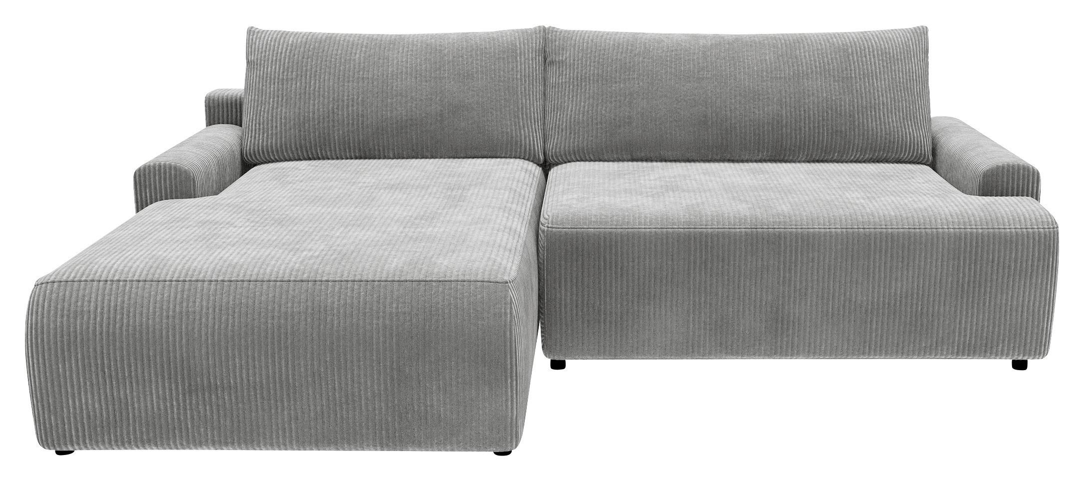 Eckschlafsofa Prag, Grau S: 167x253 cm - Schwarz/Grau, MODERN, Textil (167/253cm) - Trendmanufaktur
