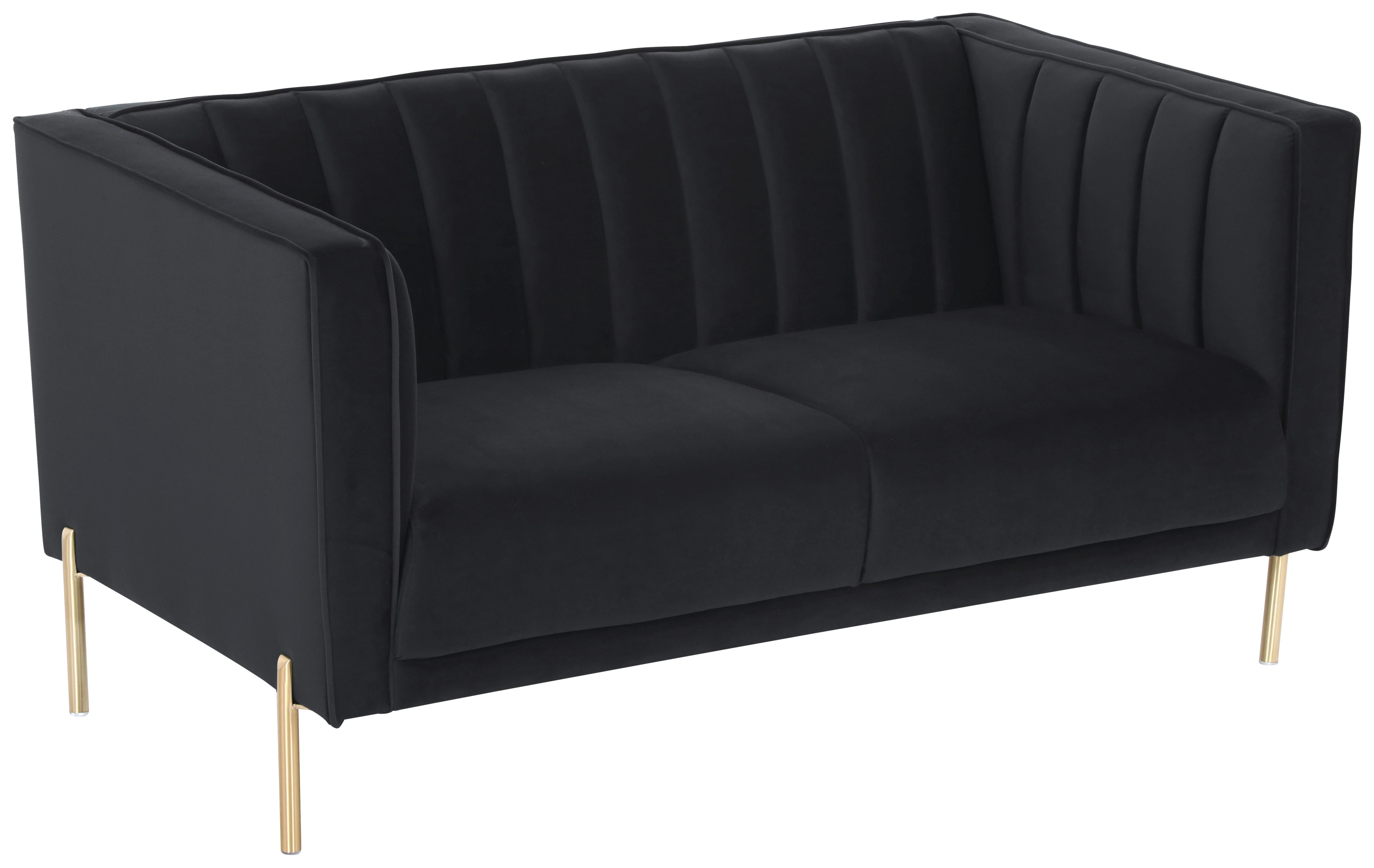 2-sitzer-sofa Sono - Goldfarben/Schwarz, Design, Textil (144/75/85cm) - Livetastic