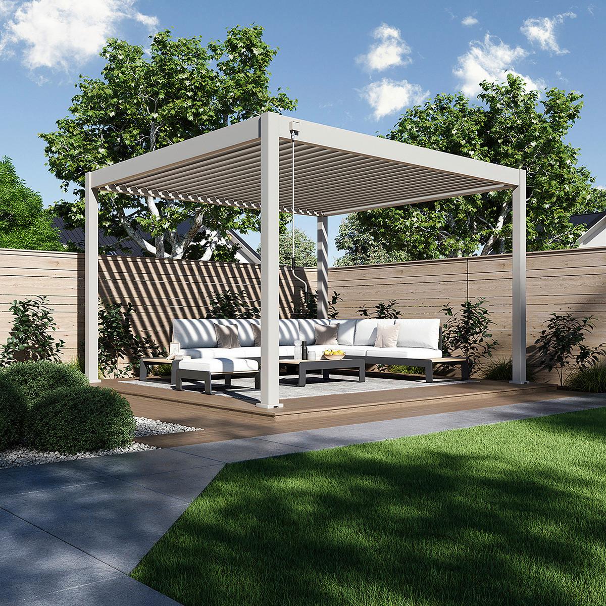 Pergola 360x400 Cm Wetterbeständig, Perlmutt - Perlmutt, Basics, Metall (360/400/255cm)