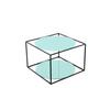 Beistelltisch In Würfelform Cody, Grün/Schwarz - Schwarz/Grün, Basics, Glas/Metall (50/50/36cm) - Kayoom