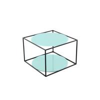 Beistelltisch In Würfelform Cody, Grün/schwarz - Schwarz/Grün, Basics, Glas/Metall (50/50/36cm) - Kayoom