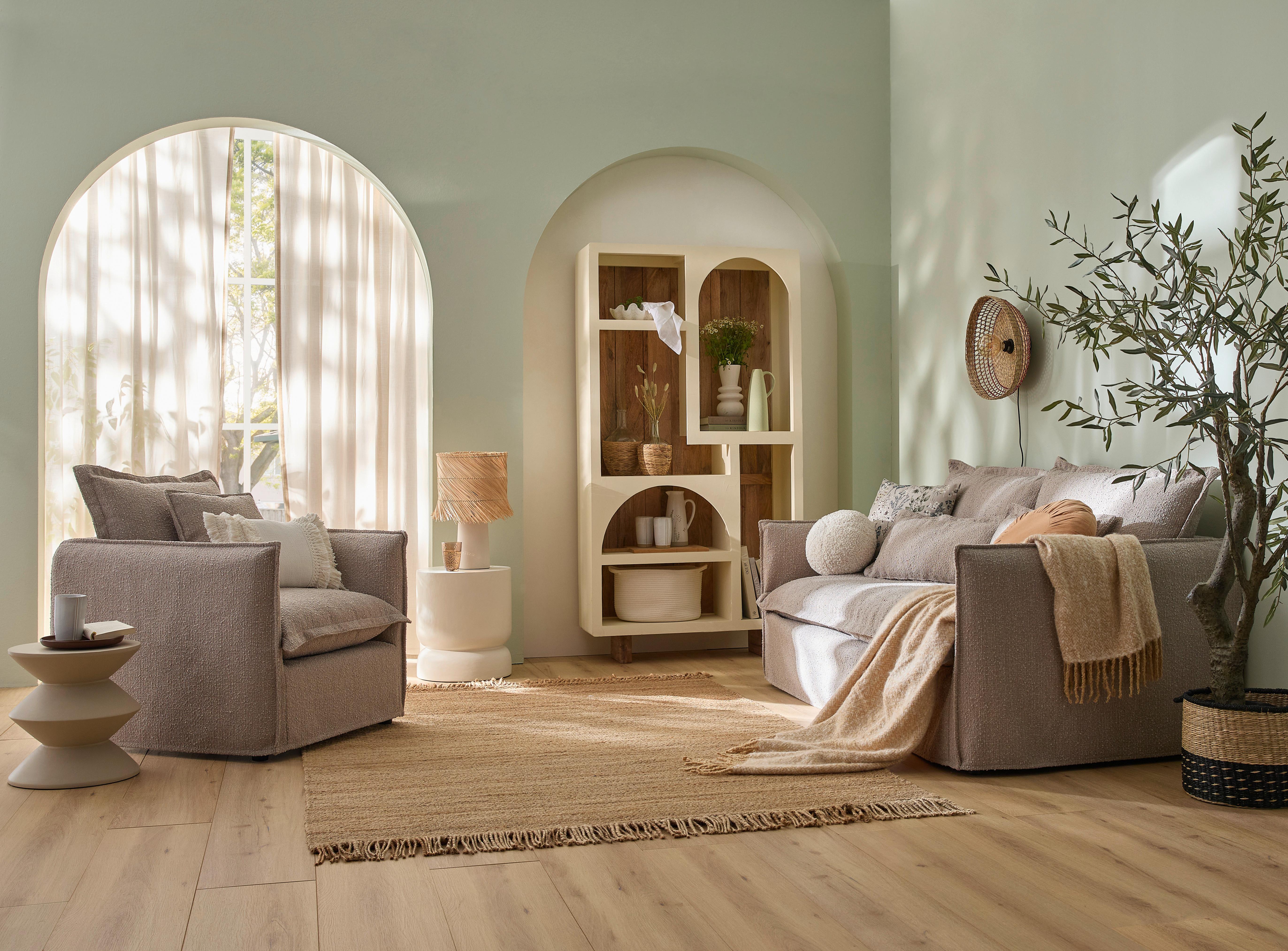 Sessel Toscana - Beige/Schwarz, Trend, Textil (120/82/98cm) - Livetastic