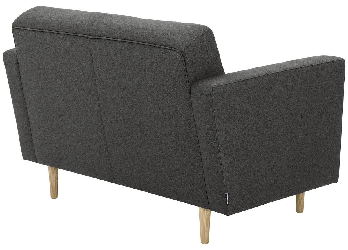 2-Sitzer-Sofa + Schlaffunktion Jasmin mit Armlehnen Anthrazit - Eschefarben/Anthrazit, MODERN, Textil (128/81/83cm) - Max Winzer