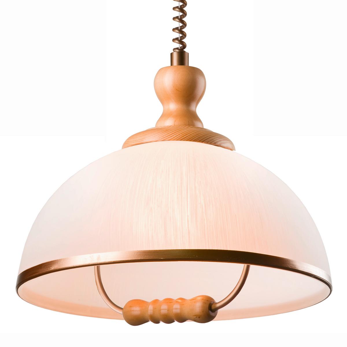 Hängeleuchte Ramona Kieferfarben B: 30 cm - Kieferfarben, KONVENTIONELL, Glas/Holz (64/30/64cm)