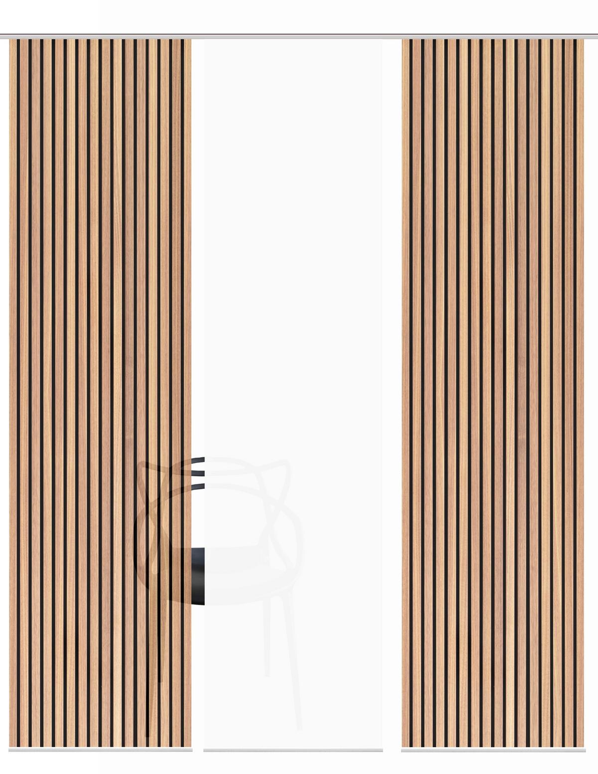 Flächenvorhang Panilo 3er Set - Braun, Trend, Textil (60/245cm)