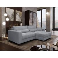Rohová sedačka XELA, sedenie boxspring, sivý menč. - čierna/sivá, Modern, textil (265/170cm)