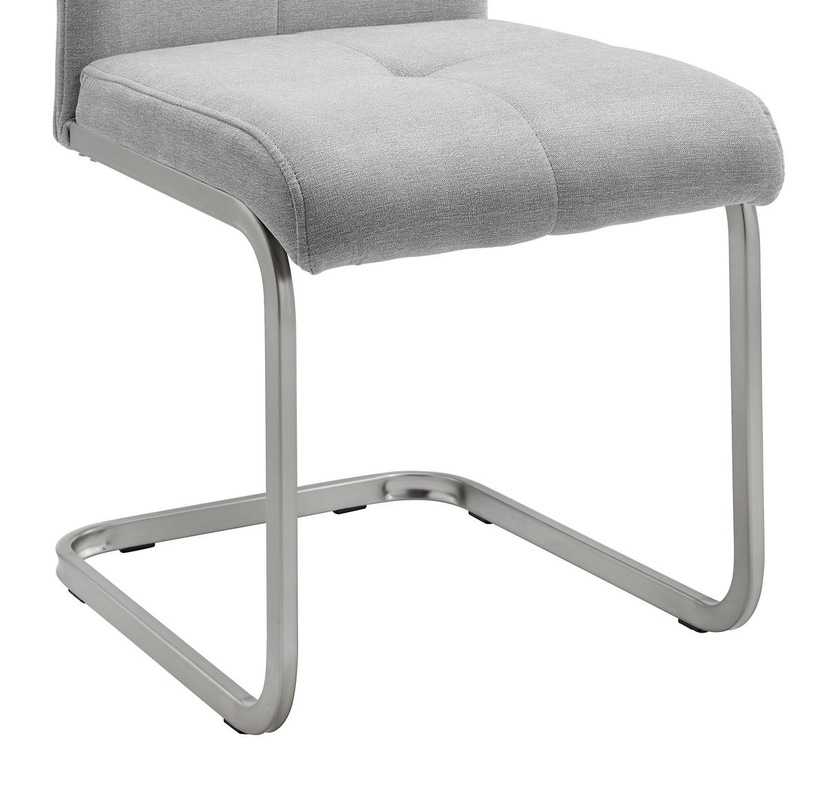 Židle Lucie - světle šedá/barvy chromu, Moderní, kov/dřevo (42,5/98/45cm) - Modern Living