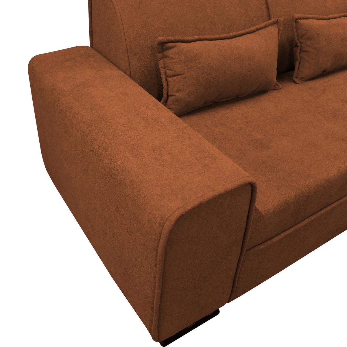 Ecksofa Classic Rostfarben 270x175 Cm - Rostfarben/Schwarz, Design, Textil (270/175cm) - MID.YOU