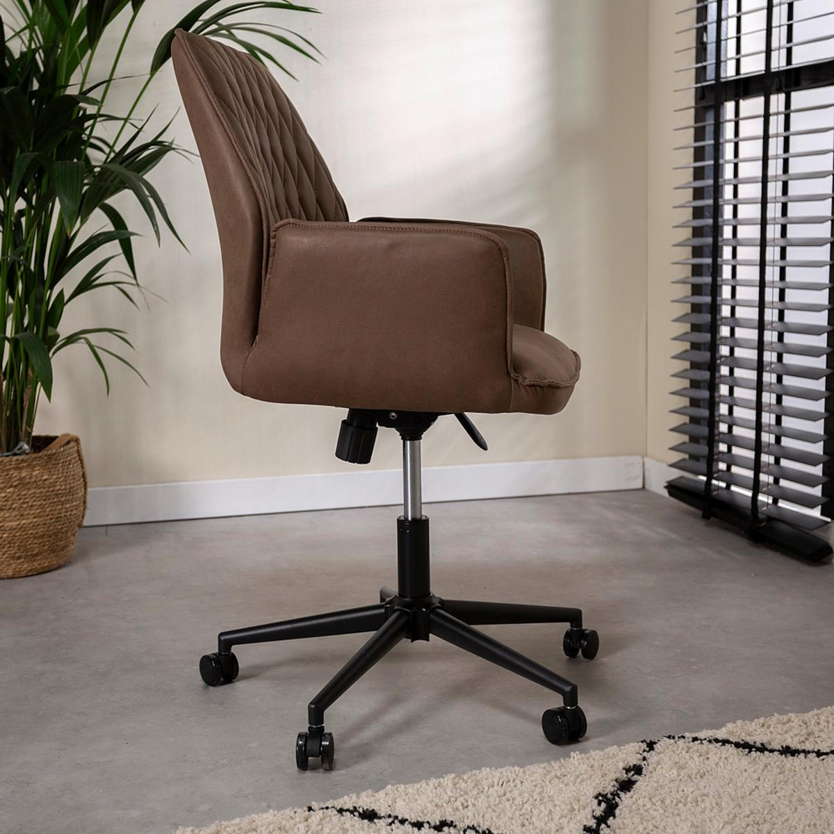 Drehstuhl Knox - Taupe/Schwarz, KONVENTIONELL, Textil/Metall (57/87/52cm) - MID.YOU
