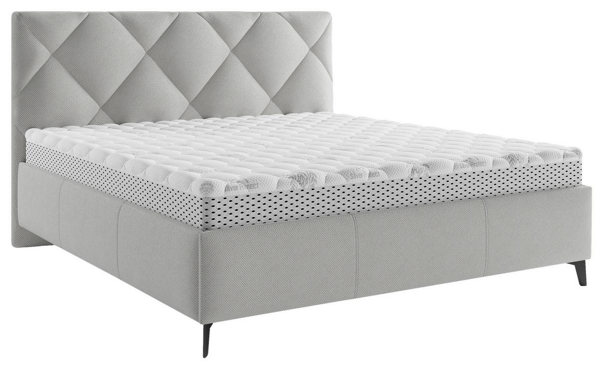 Polsterbett Bianco - Greige/Schwarz, MODERN, Holz/Textil (180/200cm) - MID.YOU