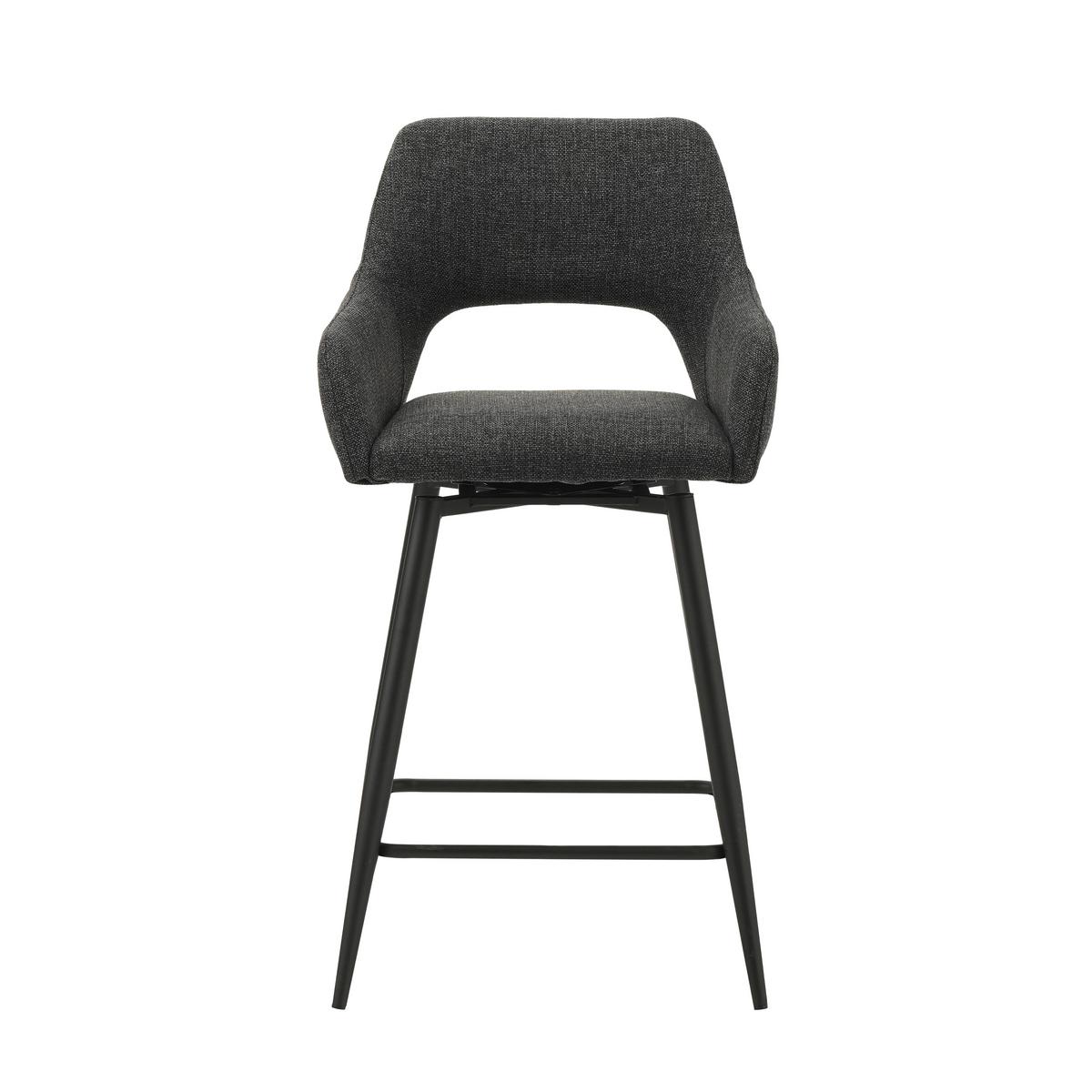 Barhocker-set Amiens Schwarz, B: 51,5 Cm - Schwarz, MODERN, Textil/Metall (51,5/97/54cm) - MID.YOU