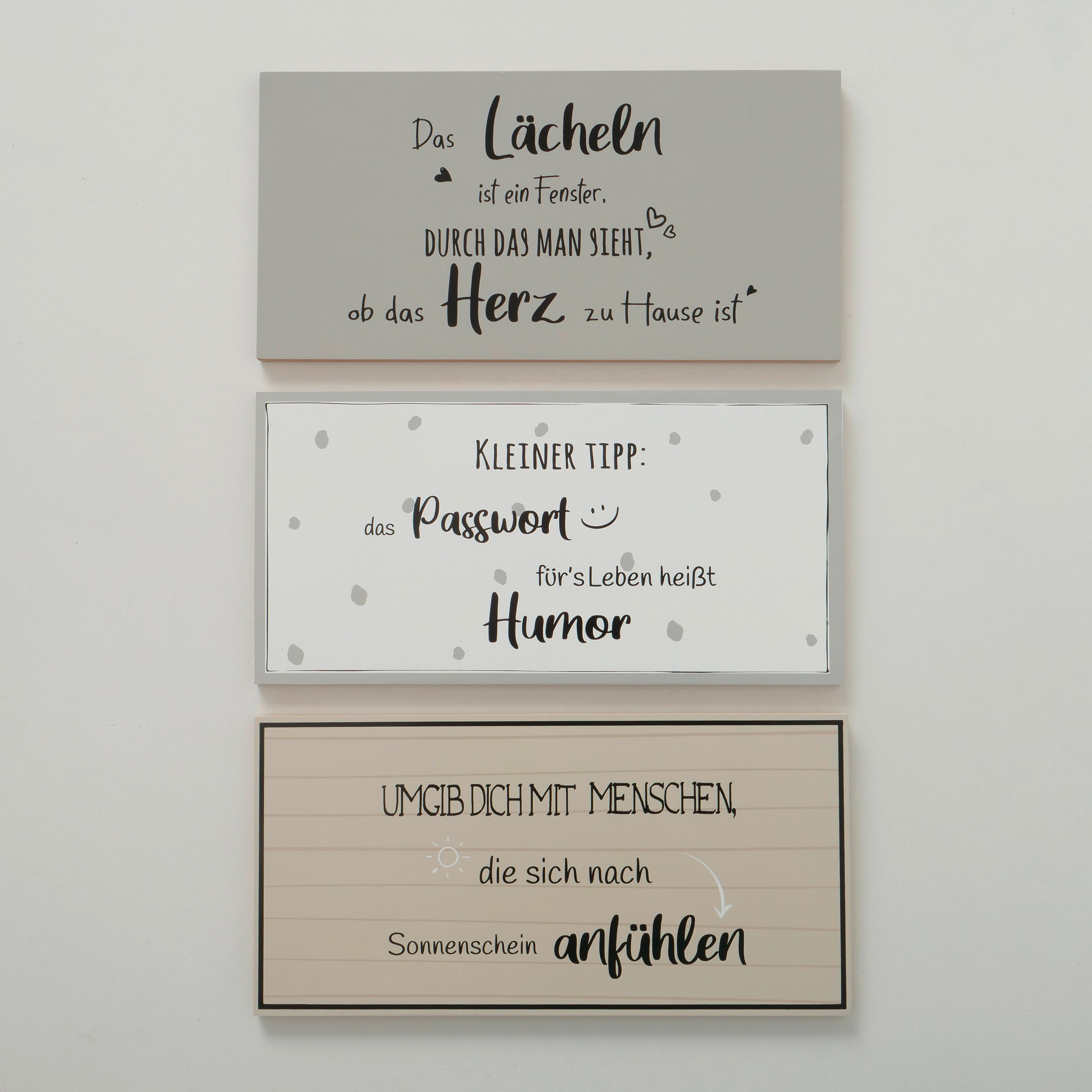 Wandbild Lebensgefühl Sprüche 40x20 cm - Multicolor, MODERN, Holzwerkstoff (40/20cm)