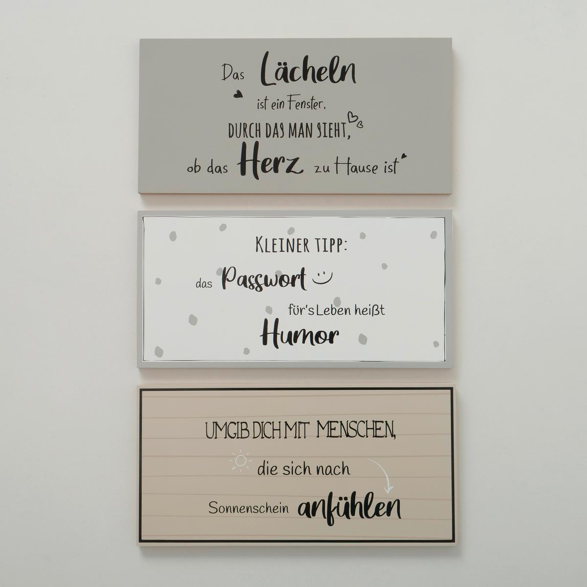 Wandbild Lebensgefühl Sprüche 40x20 cm - Multicolor, MODERN, Holzwerkstoff (40/20cm)