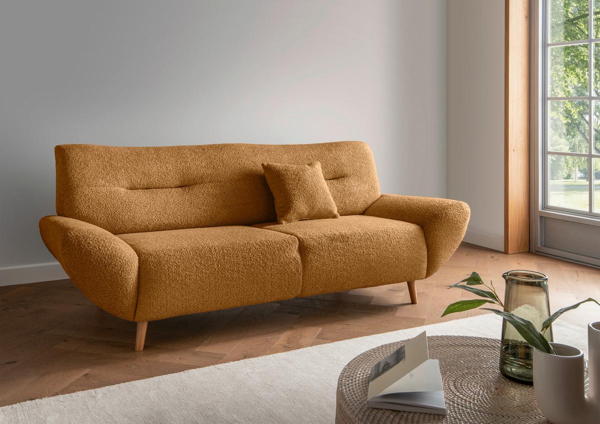3-Sitzer-Sofa Drago, Goldfarben B: 205 cm - Wildeiche/Goldfarben, KONVENTIONELL, Textil (205/81/90cm) - MID.YOU