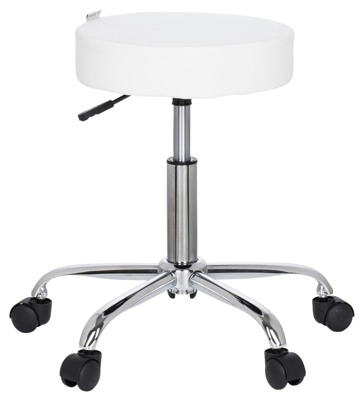 Bürohocker Operator Ii Weiß - Chromfarben/Weiß, MODERN, Kunststoff/Textil (57/45/57cm) - MID.YOU