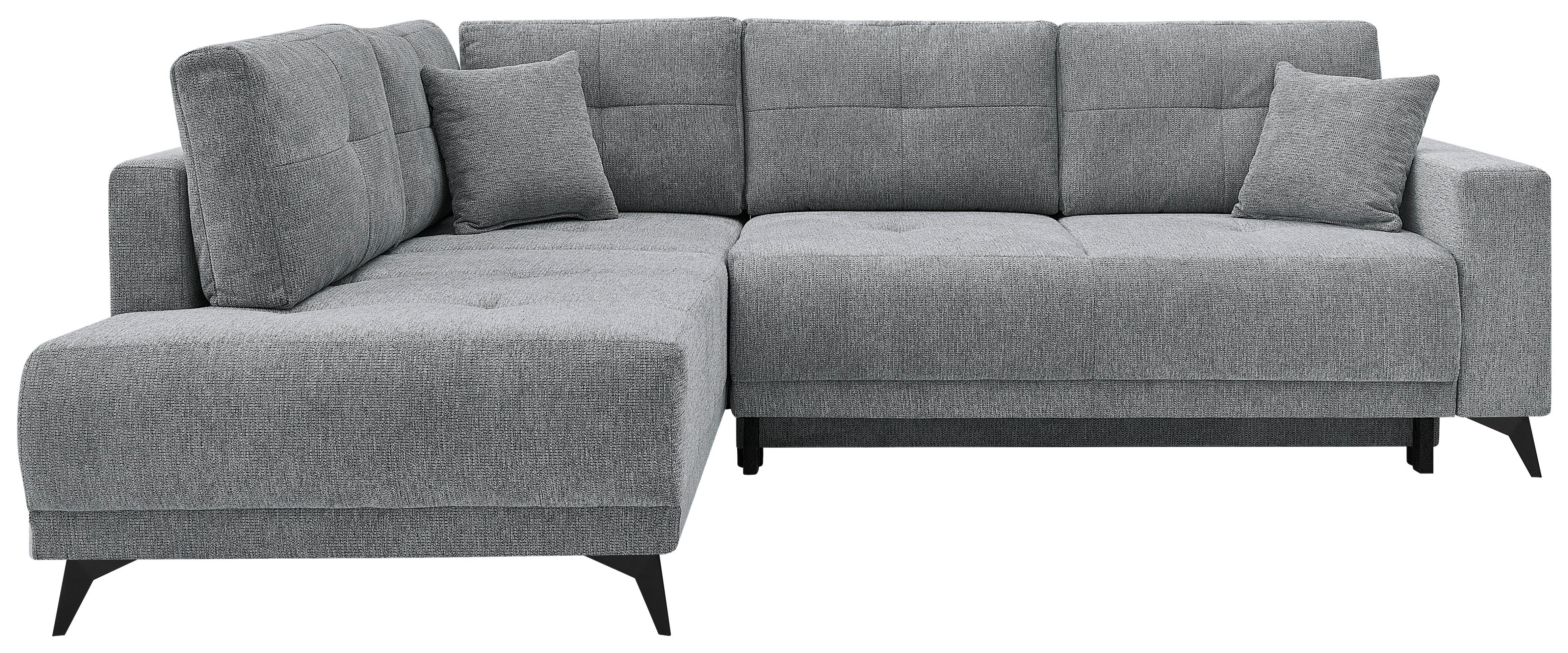 Rohová sedačka TEXAS, ľavá, sivá - čierna/sivá, Konventionell, drevo (203/259cm) - Based