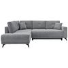 Ecksofa Texas Recr-Links Grau S: ca. 203x259 cm - Schwarz/Grau, KONVENTIONELL, Holz (203/259cm)