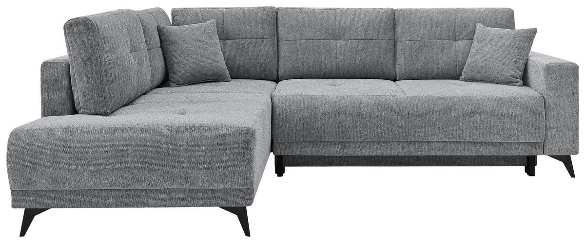Ecksofa Texas Recr-Links Grau S: ca. 203x259 cm - Schwarz/Grau, KONVENTIONELL, Holz (203/259cm)