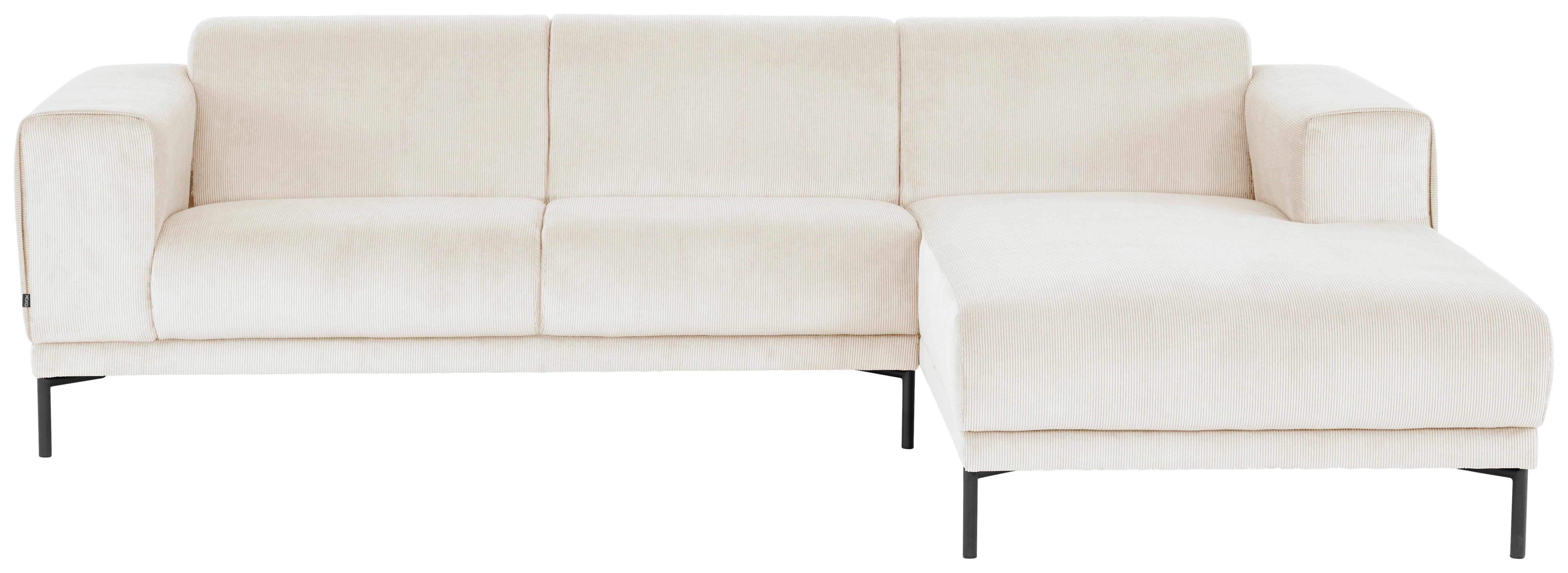 Ecksofa Erno Beige S: 262 Cm - Beige/Schwarz, Design, Textil (262/183cm) - MID.YOU