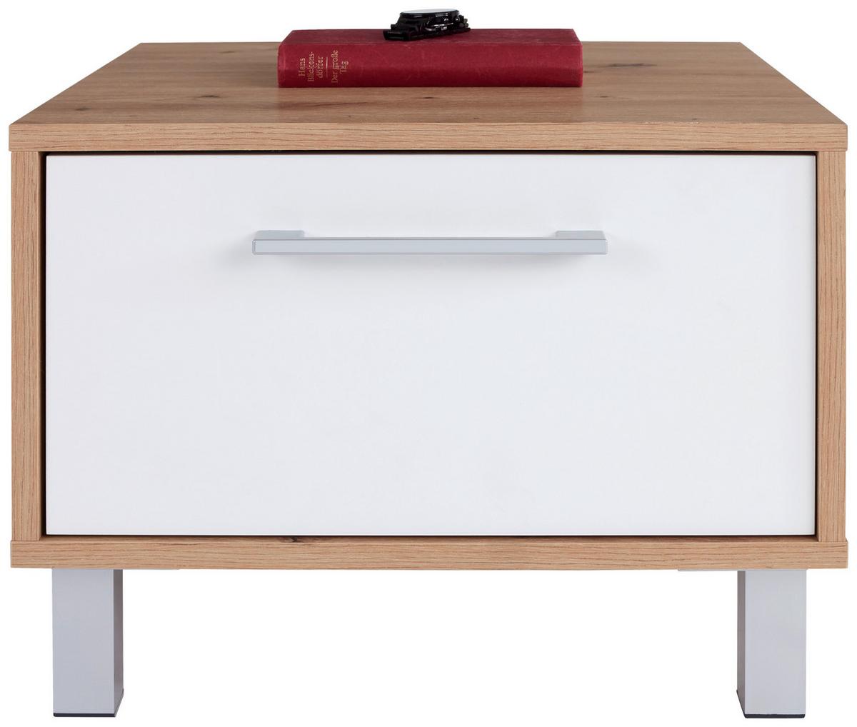 Éjjeliszekrény Box - tölgyfa színű/fehér, Modern, faalapú anyag (50/37/50cm) - Ondega