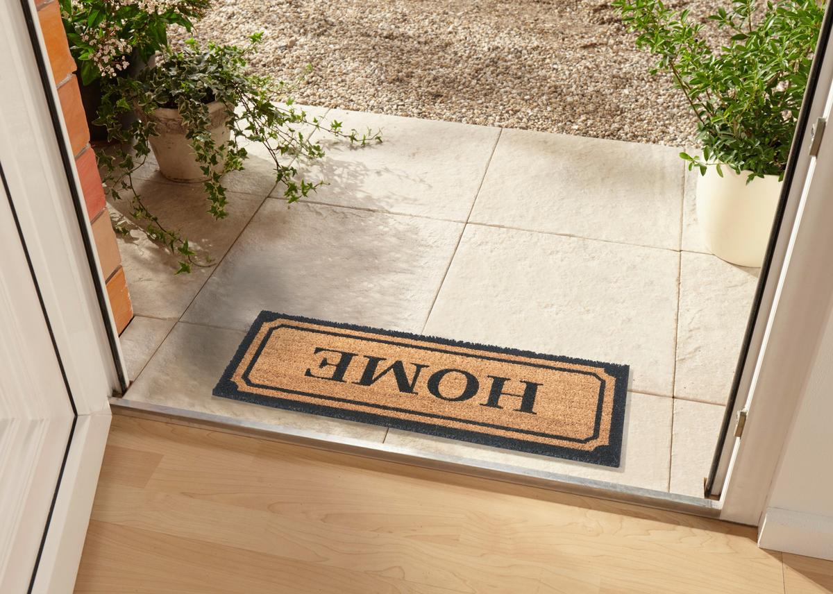 Kokosmatte Mix Mats Widehomeborder 27x70 - Hellbraun/Schwarz, Basics, Naturmaterialien (27/70cm) - Hanse Home