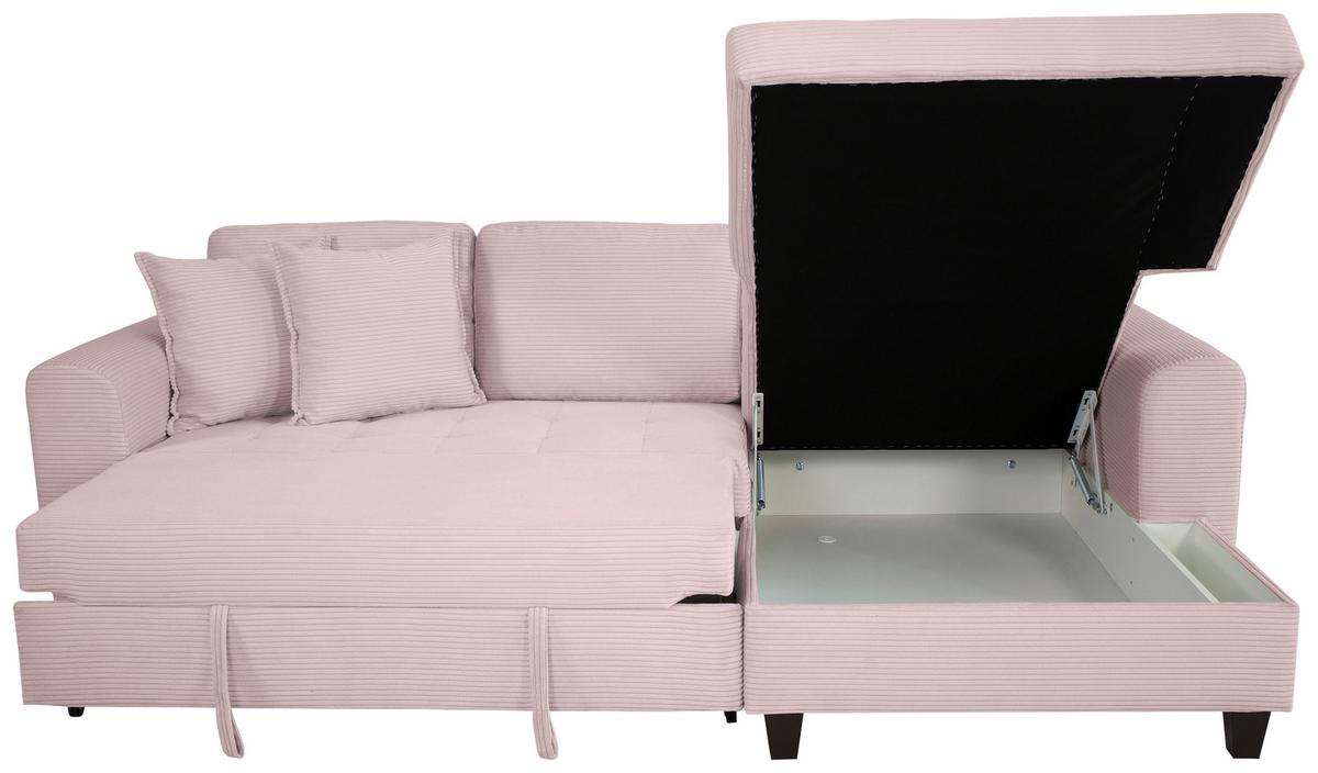 Ecksofa Moritz Rosa S: ca. 265x155 cm - Rosa, Trend, Textil (265/155cm)