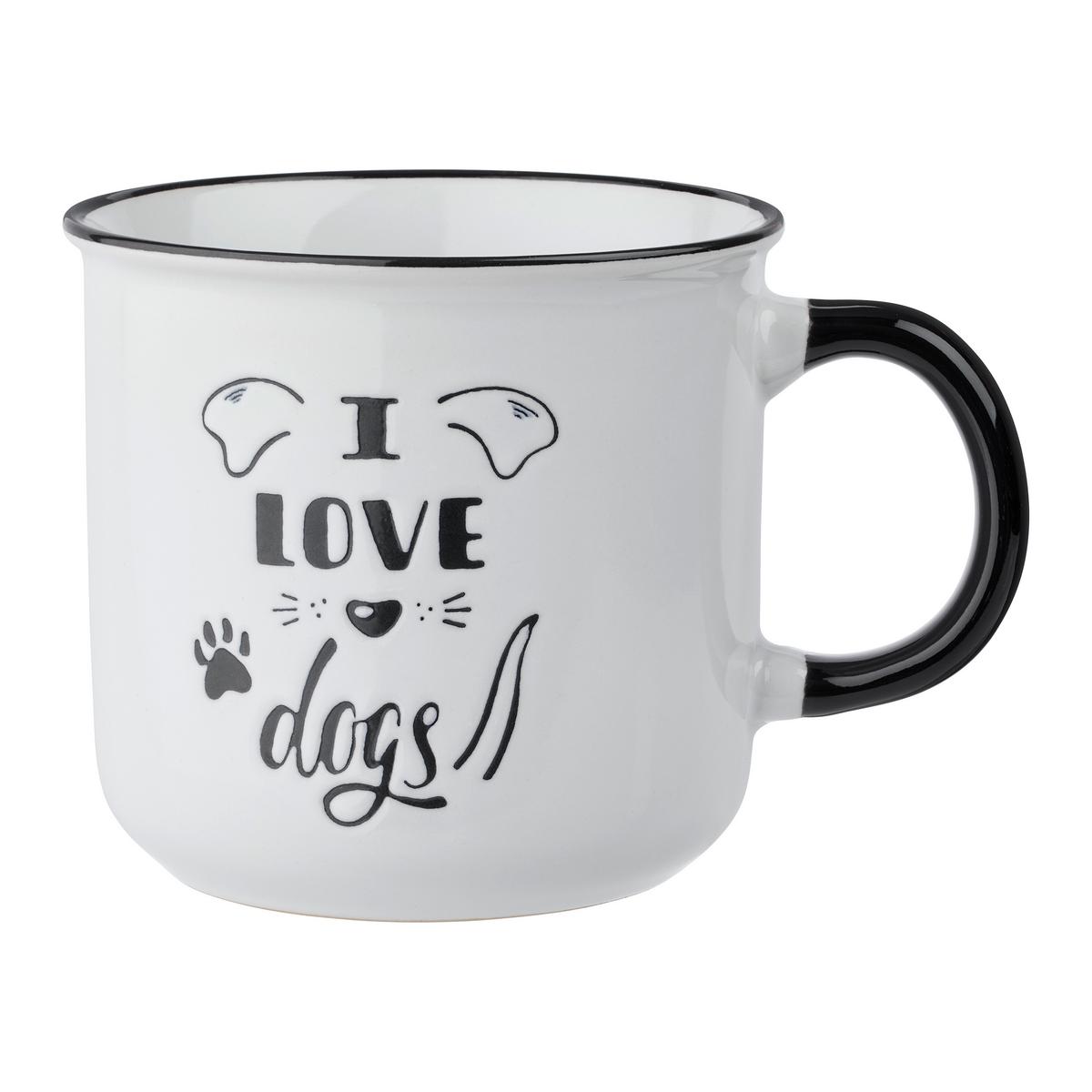 Sada šálok DOGS - čierna/biela, Konventionell, keramika (9,8/9,2cm) - Mömax