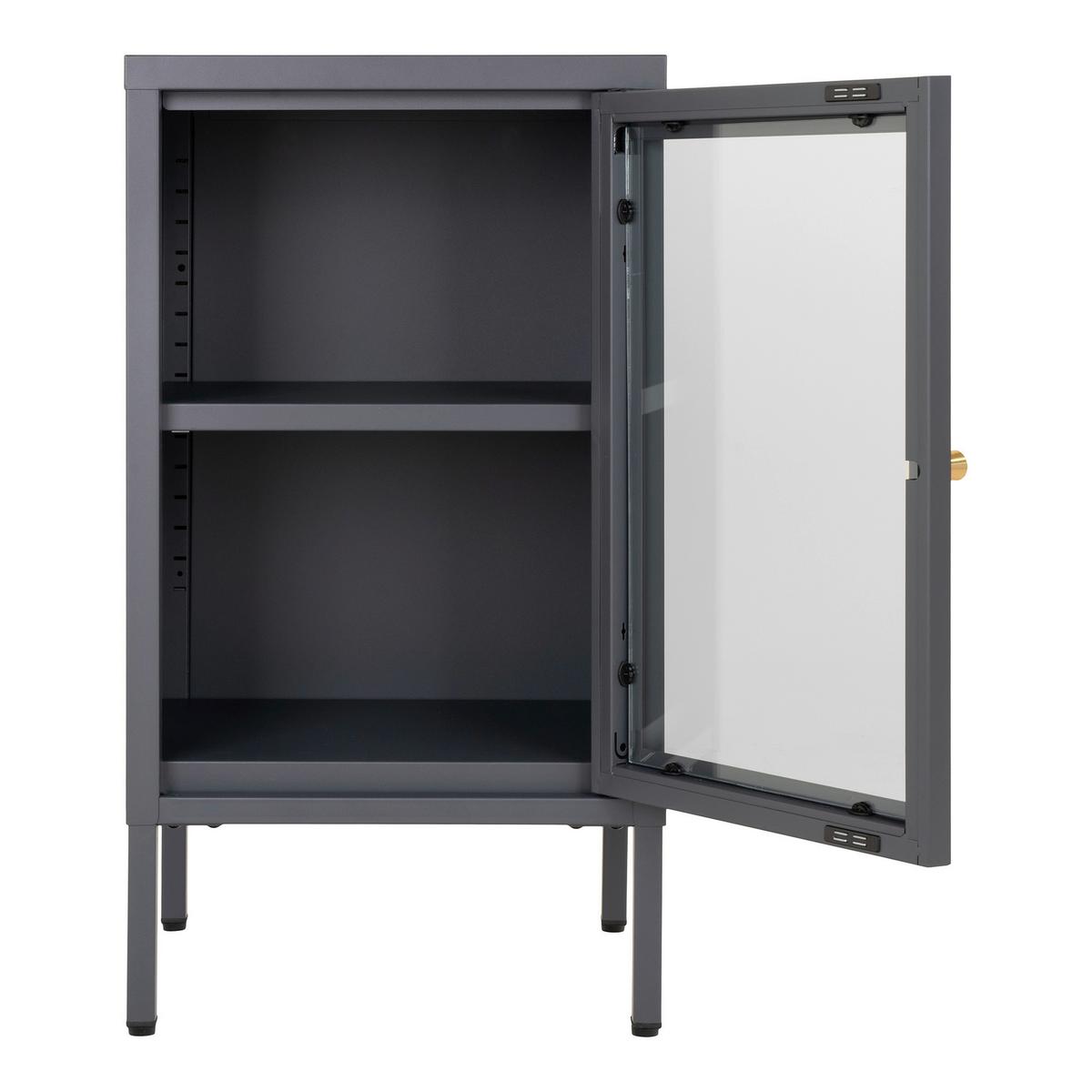 GARDEROBENSCHRANK Dalby Grau B: 38cm - Transparent/Grau, Design, Glas/Metall (38/70/35cm) - MID.YOU