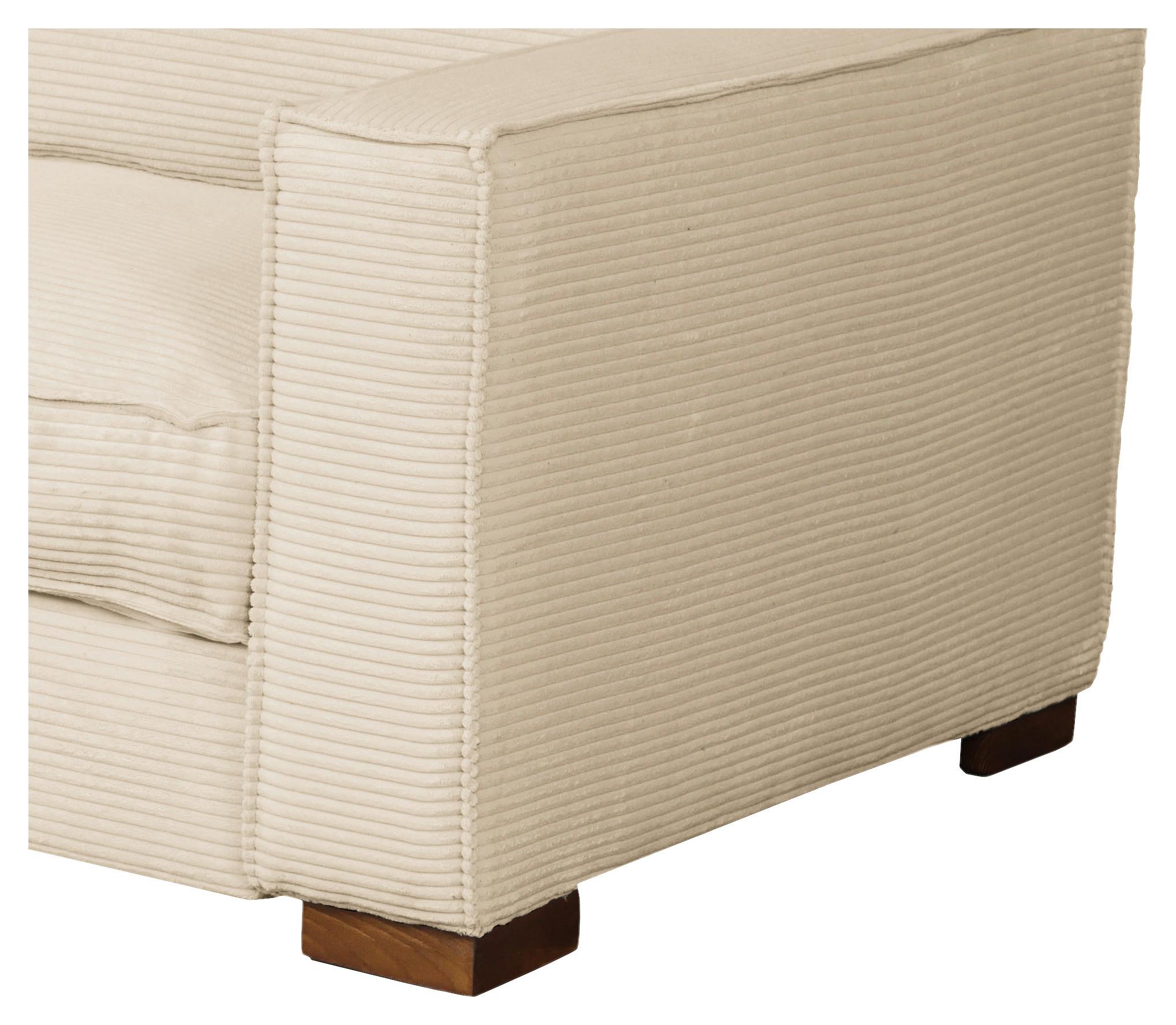 Schlafsofa Texas Creme Cord, B: 203 Cm - Dunkelbraun/Creme, Design, Textil (203/85/99cm) - MID.YOU
