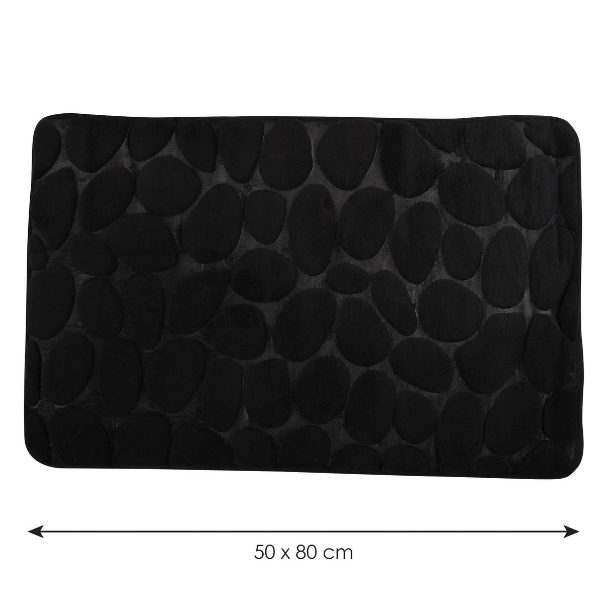 Badteppich Schwarz 50/80 Cm - Schwarz, KONVENTIONELL (50/80cm) - Spirella