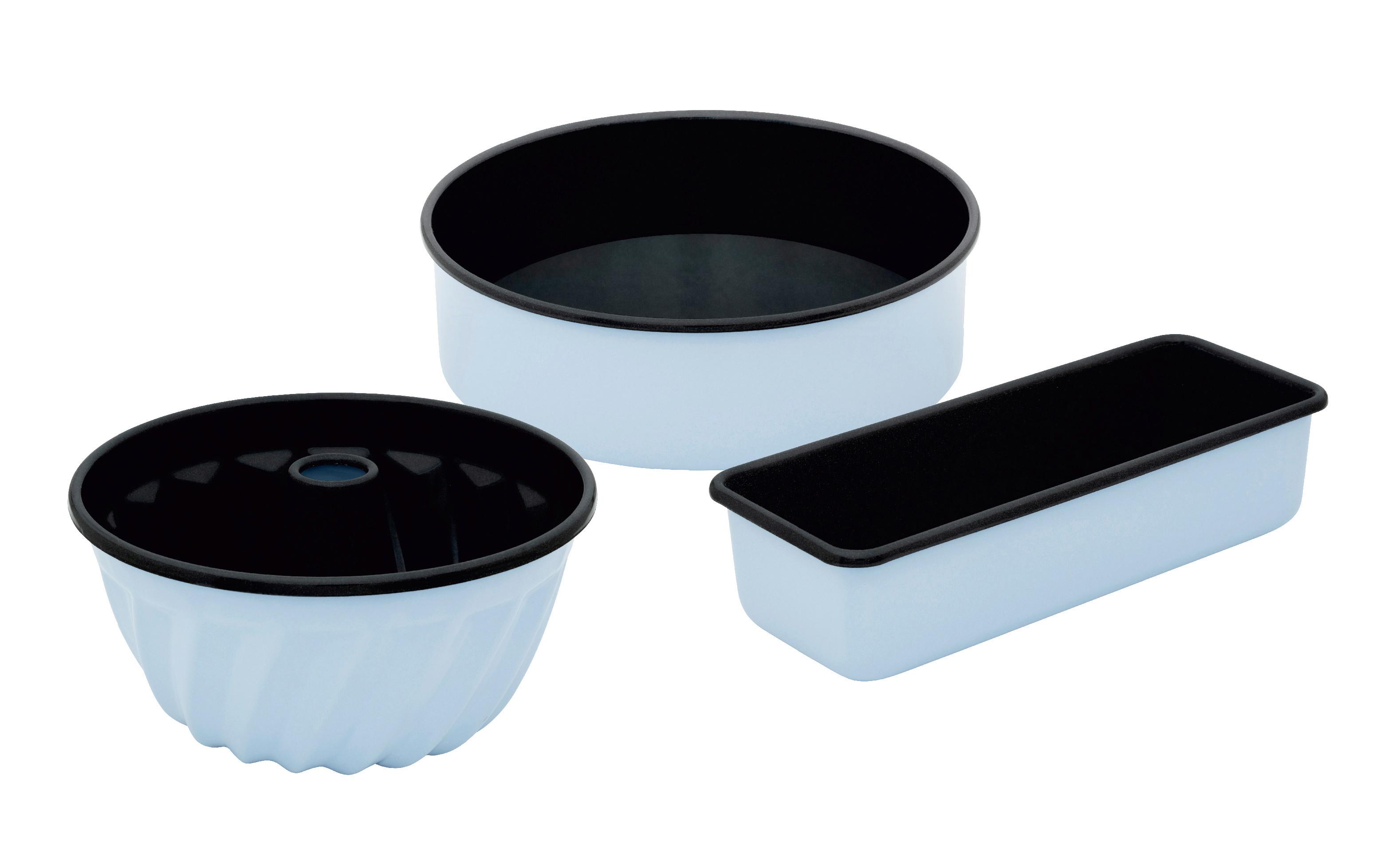 Riess Backformen-Set Emailie 3-teilig Hellblau - Hellblau, Basics, Metall (38/29/28,5cm) - Riess