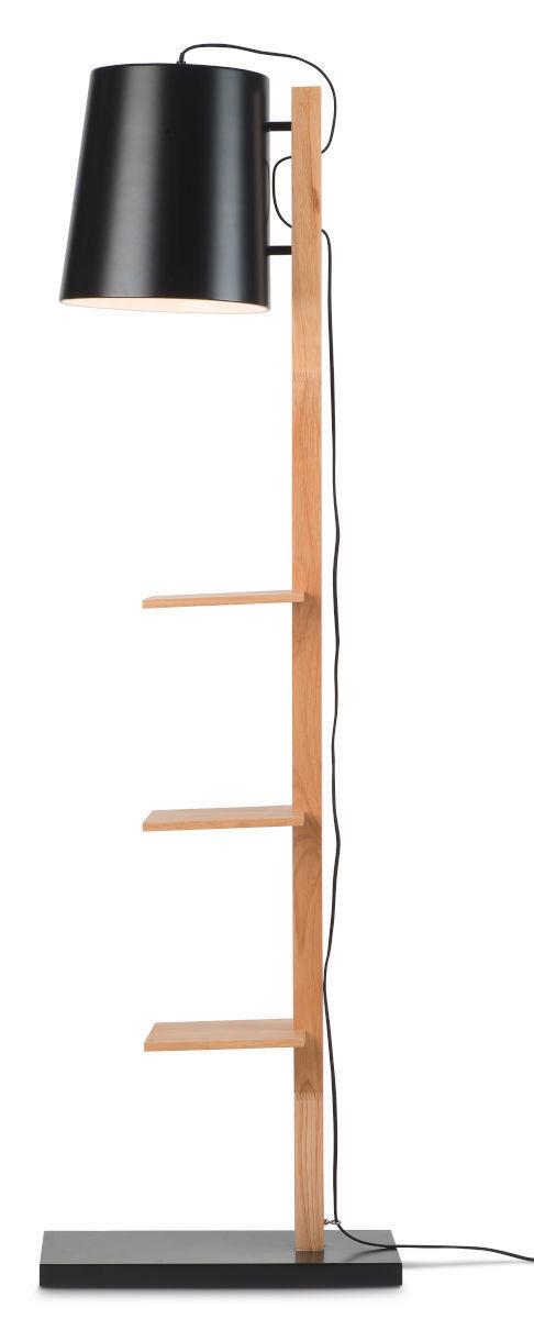 Stehlampe Holz Cambridge Dimmbar Schwarz/braun - Schwarz, Design, Holz/Metall (30/168/49cm) - It's about Romi