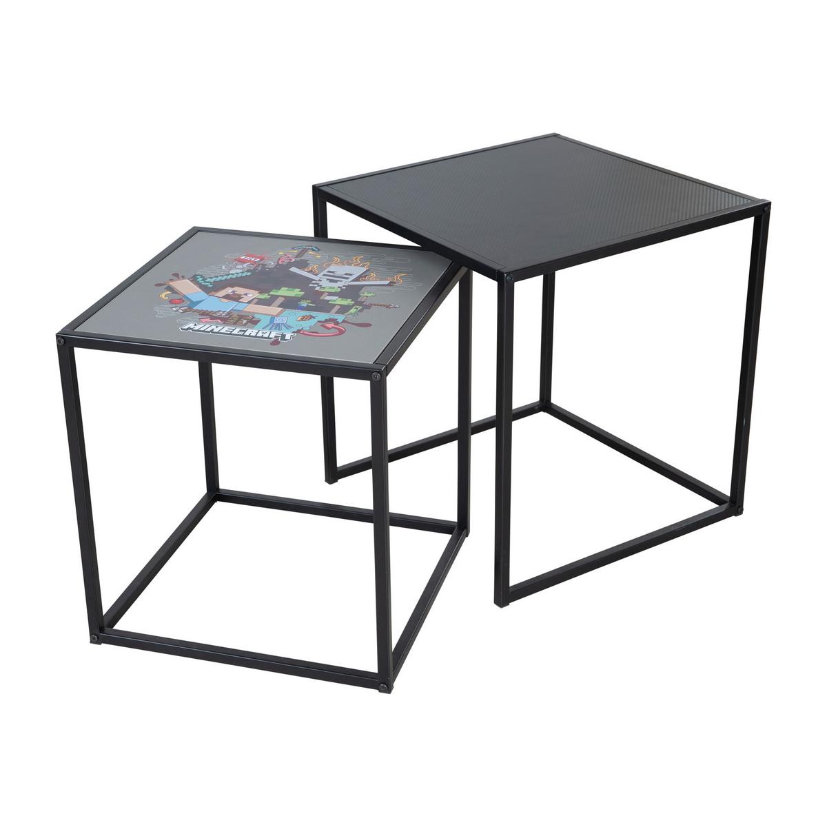 Beistelltischset Minecraft - Schwarz, MODERN, Holzwerkstoff/Metall (45/48/45cm) - Minecraft