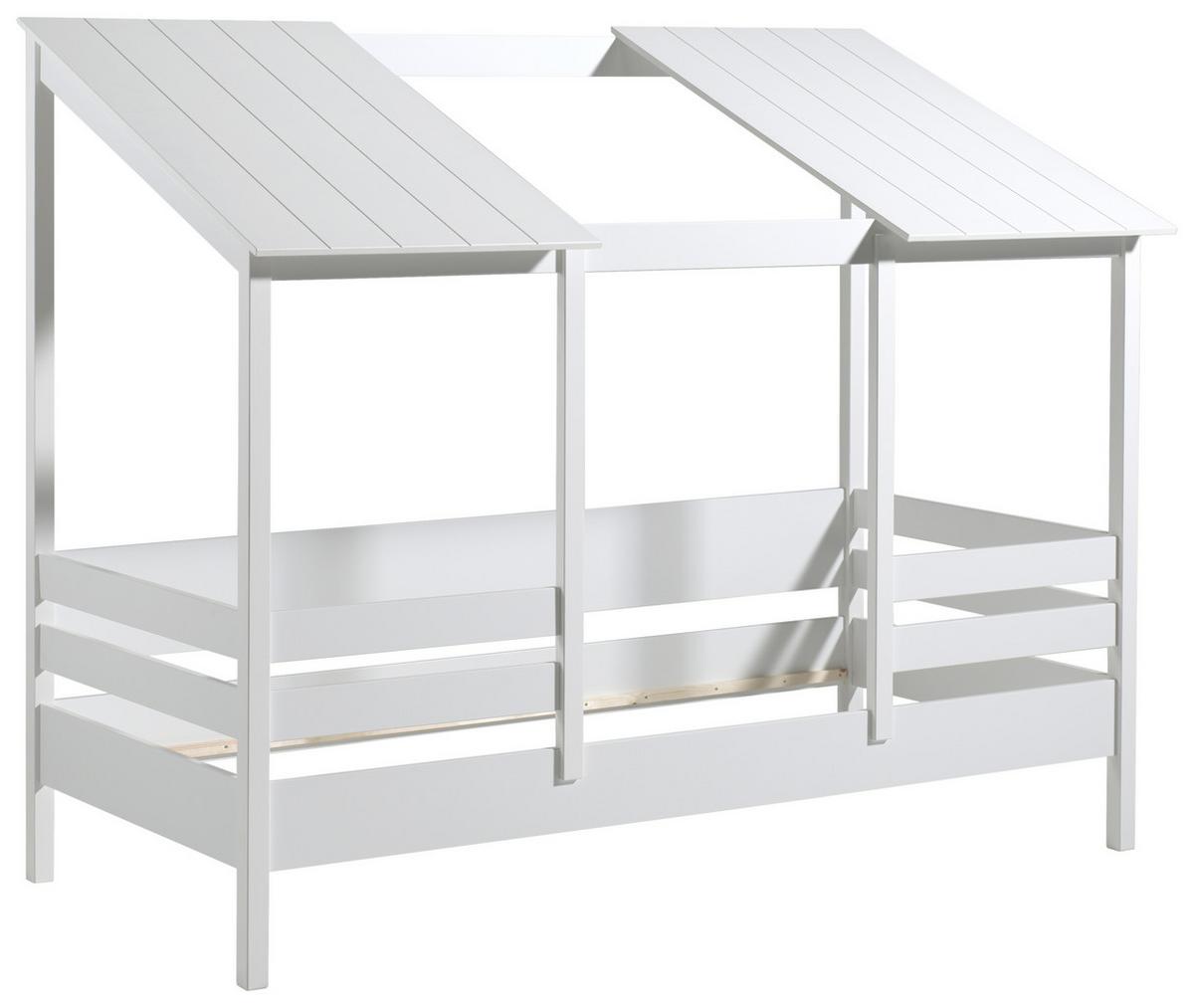 Hausbett 90x200 cm Holzwerkstoff Weiß - Weiß, KONVENTIONELL, Holzwerkstoff (90/200cm) - MID.YOU