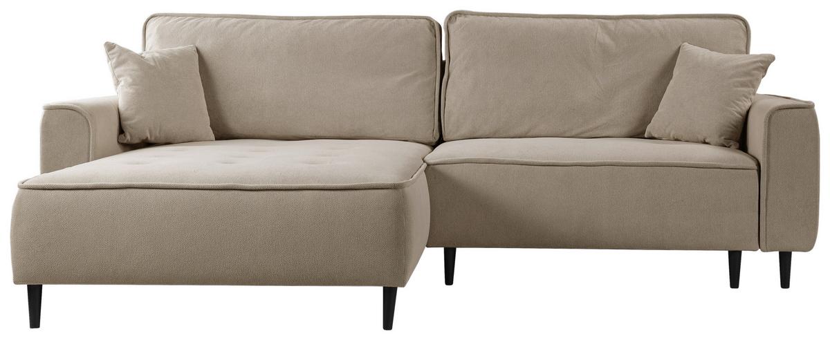 Ecksofa Blues Cappuccino/Schwarz, 183 cm - Schwarz/Cappuccino, Design, Textil (183/263cm) - MID.YOU
