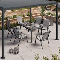 Gartenset Barcelona - Dunkelgrau, MODERN, Glas/Textil - Beldano