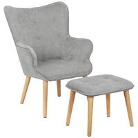 Relaxsesselset Larvik - Hellgrau/Naturfarben, Design, Holz/Textil (64/90/70cm) - P & B