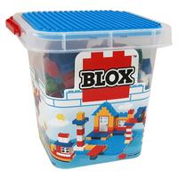 Bausteine Blox 250 Teile, Ab 3 Jahren, inkl. Eimer und Platte - Gelb/Rot, Basics, Kunststoff (18/20/20cm) - Unico Plus