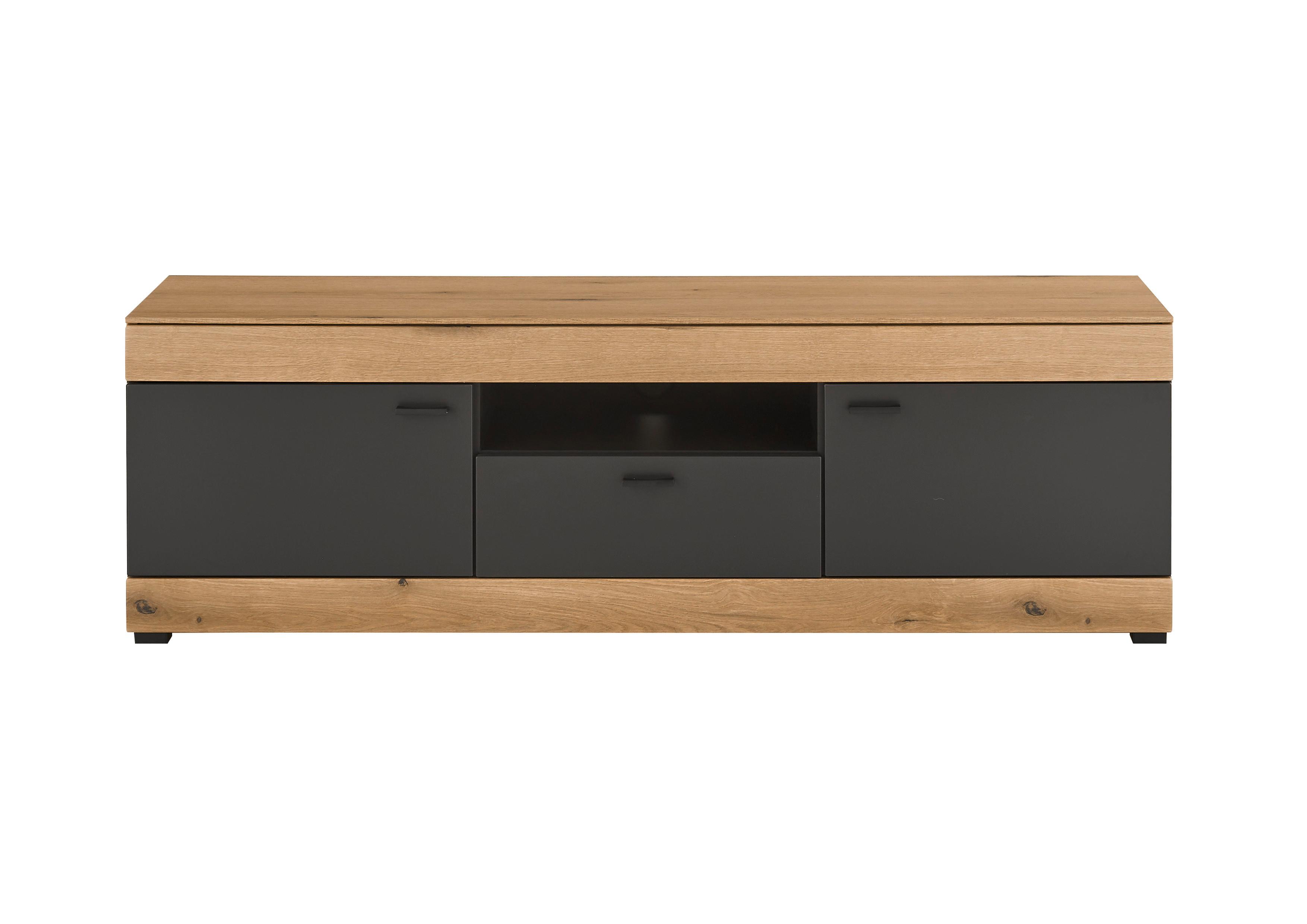 Lowboard Soleto Graphit-/Eichefarben B: 150cm - Eichefarben/Schwarz, Design, Holzwerkstoff (150/48/45cm) - MID.YOU