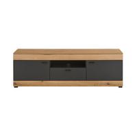 Lowboard Soleto Graphit-/Eichefarben B: 150cm - Eichefarben/Schwarz, Design, Holzwerkstoff (150/48/45cm) - MID.YOU