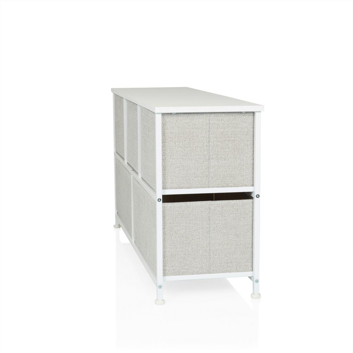 KOMODA FOLDAR - sivá/biela, Modern, textil/plast (100/55/30cm) - MID.YOU