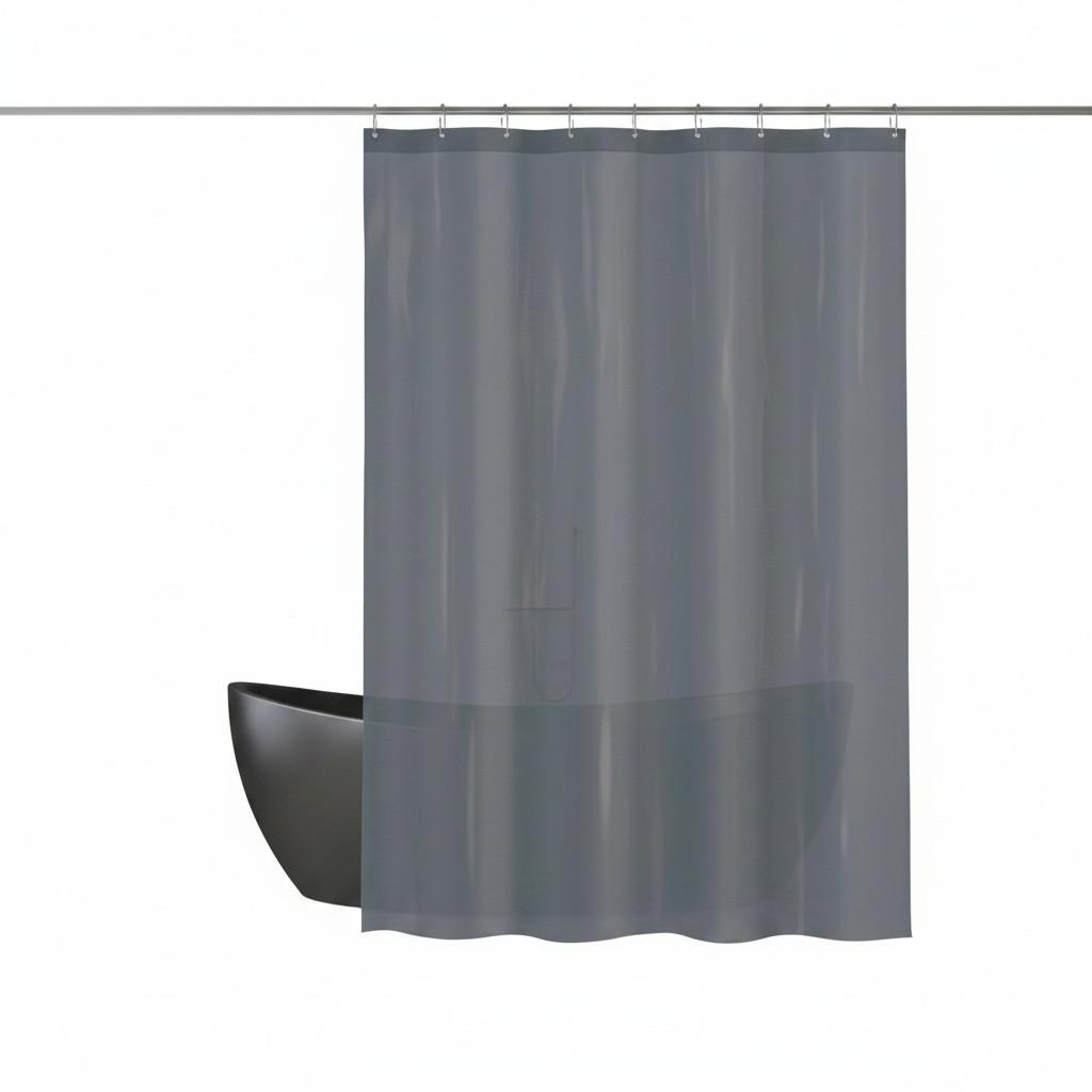Duschvorhang Romana 100% Polyester, ca. 180x180 cm - Grau, Basics, Textil (180/180cm) - MSV