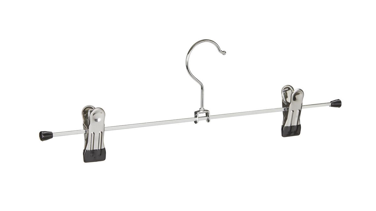 Hosenbügel Oskar 5er-Set - Silberfarben/Schwarz, Kunststoff/Metall (11/35cm) - Homezone