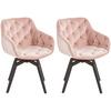 Armlehnstuhl-Set 2er Avegno Rosa mit drehbare Sitzfläche - Schwarz/Rosa, MODERN, Holz/Textil (58/83/63cm) - Livetastic